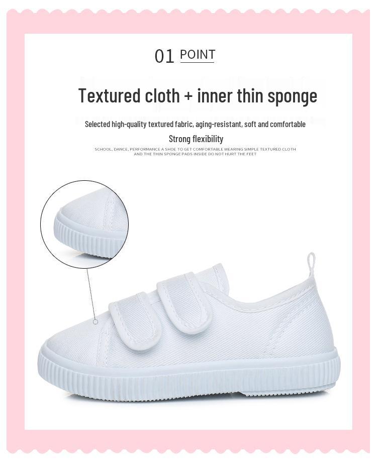 Kinder Weiße Canvas Schuhe - Unisex Indoor Kindergarten Tanz- und Sportschuhe