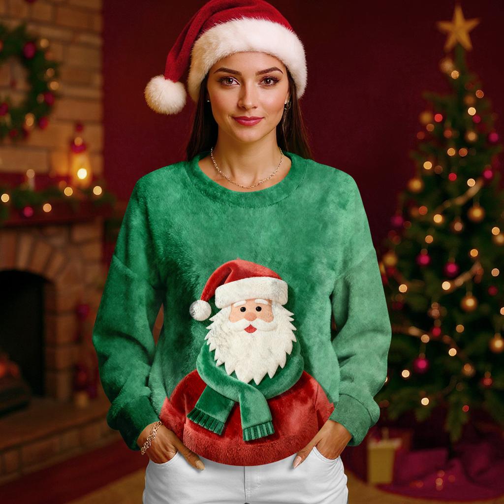 Women's Fleece Hoodie Long-Sleeve Round Neck Casual Comfortable Loose-Fit Lightweight Women's Hoodie