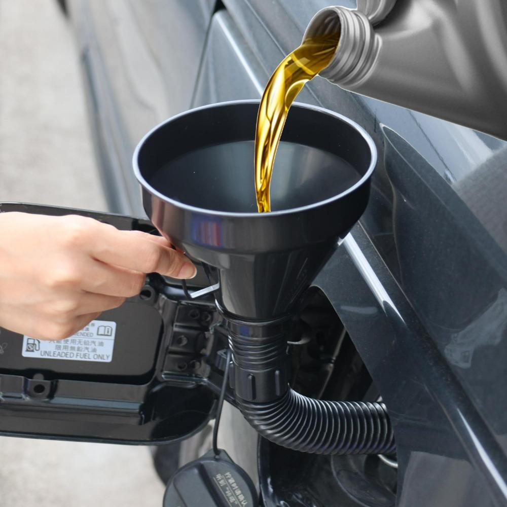 Car Refueling Funnel Flexible Extension Hose with Filter Screen Plastic Corrosion-resistant Anti Splash Fuel Liquid Filling Tool