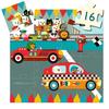 DJECO Racing Car Jigsaw Puzzle featuring a racing car and rabbit. Perfect for ages 3-4, boys and girls, toddlers, babies, and preschoolers. A great