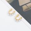 Niche Design High-End U-Shaped Pearl Ear Buckle Women'S Fashion Versatile Titanium Steel Embedded Pearl Earrings Jewelry