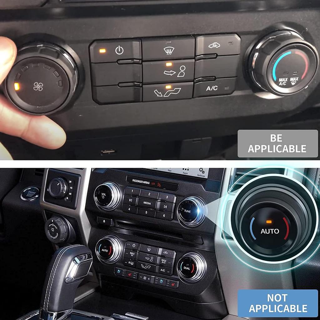 Knob Cover for F150 AC Climate Control Switch/Trailer/4WD/VOL/Tune Button Interior Center Console Trim Accessories Compatible with Ford F150 XLT 2016