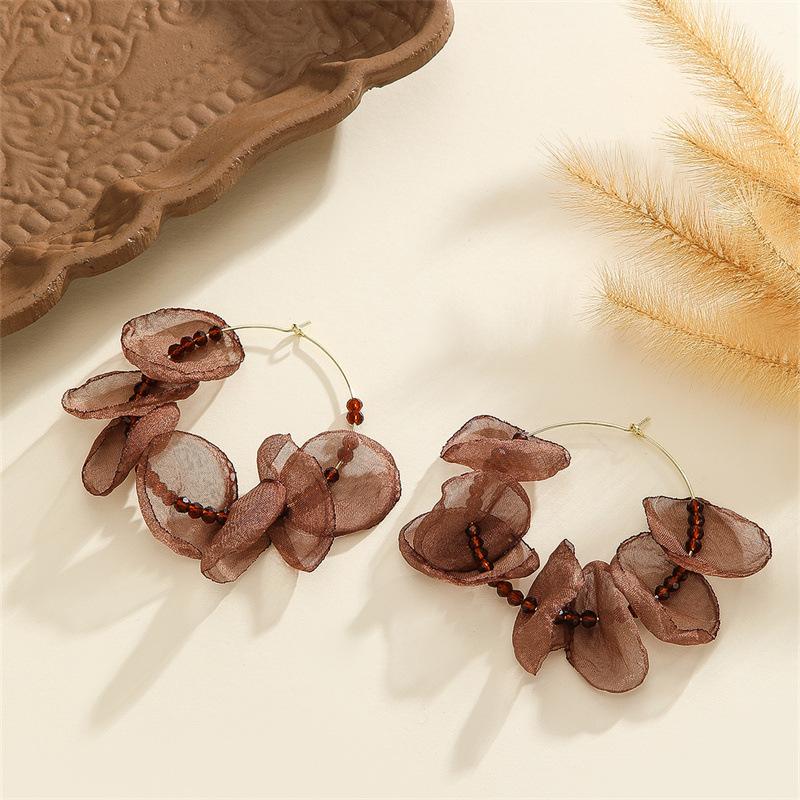 

Retro Netted Leopard Print Circle Earrings for Women - High-end and Luxurious Ear Ring with Exquisite and Unique Exaggerated Design. кавовий