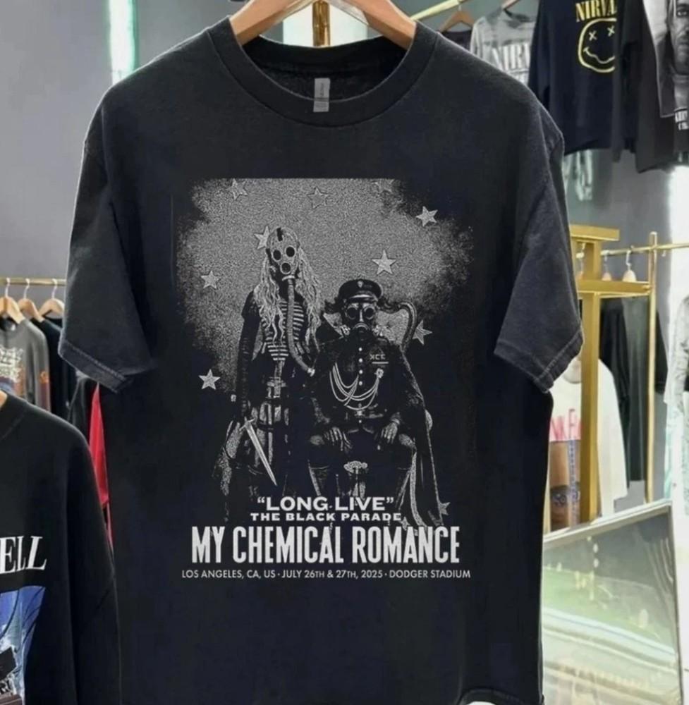 

MCR Лос-Анджелес 26 и 27 июля 2025 Концертная футболка My Chemical Romance Тур футболка Унисекс футболка XL