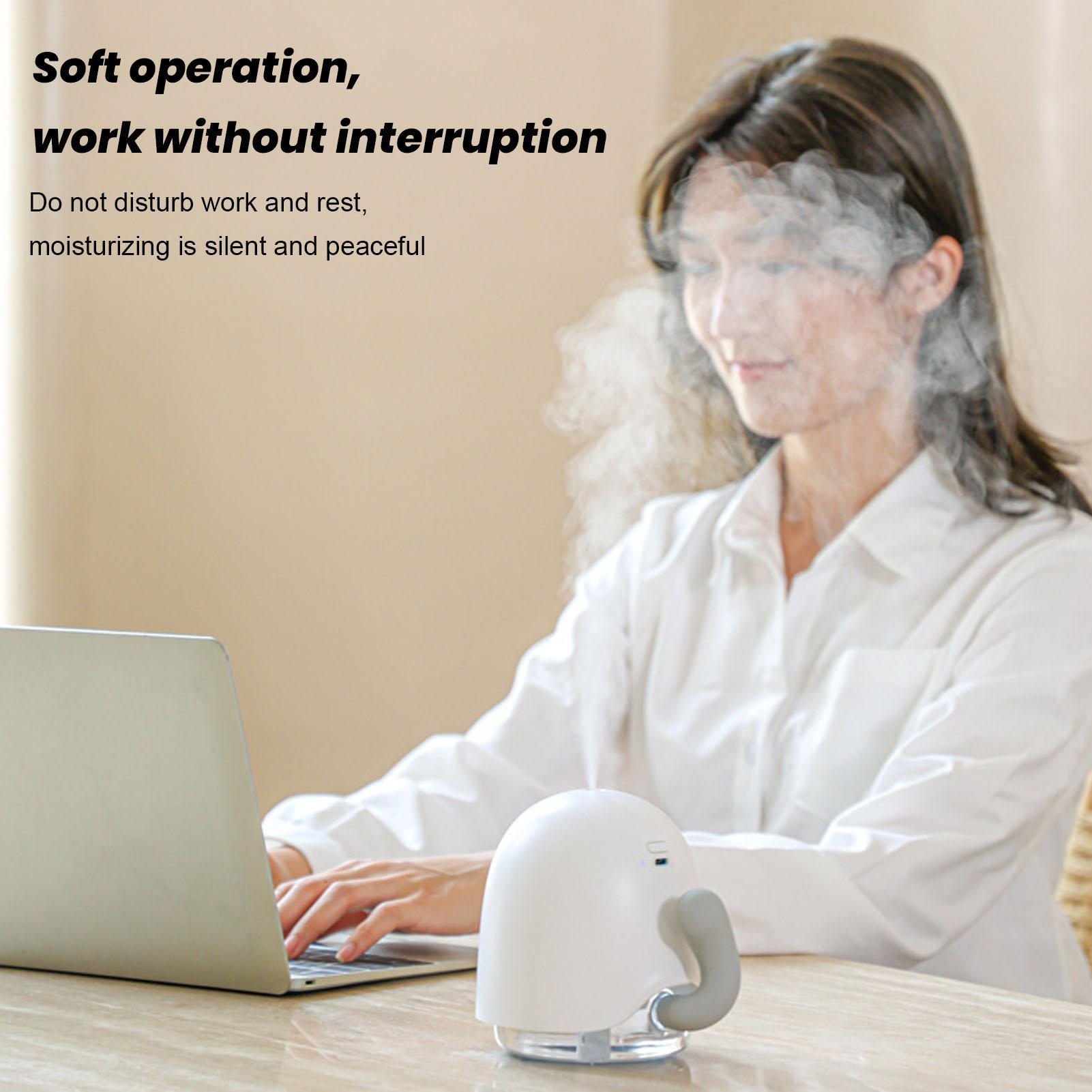450ml Humidifier Moving Tail Shaped USB Portable Humidifier with LED Ambient Light for Home Bedroom