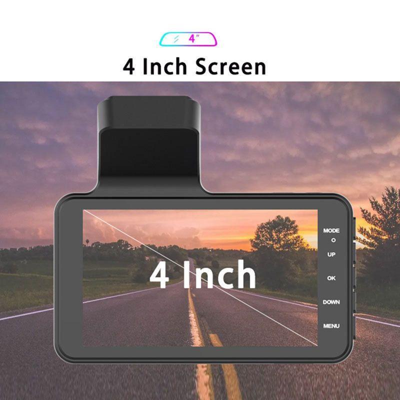 Cross-Border Touchscreen 4inch Dashcam High-Definition Dual-Lens Reversing Camera Factory Dashcam