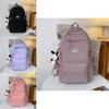 Simple Nylon School Backpack For Middle School Girls With Waterproof And Spacious Design For Education Use