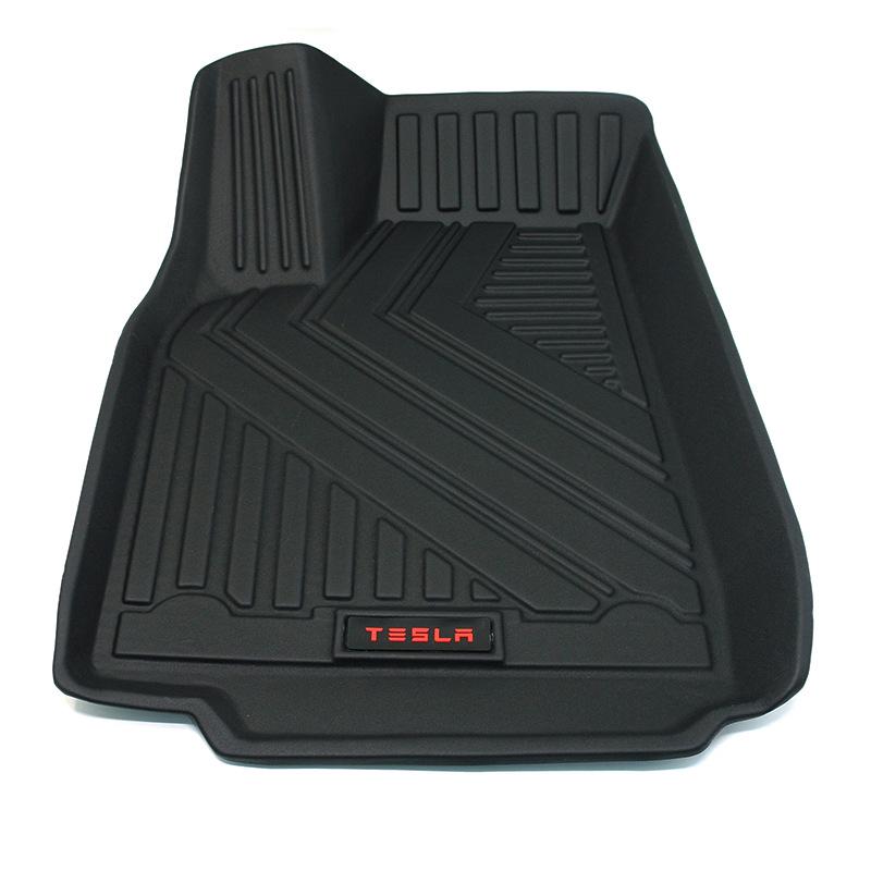 Odorless TPE 3D Car Floor Mats for Tesla Model X 7-Seater (Manual) - Basin Shaped Foot Pads