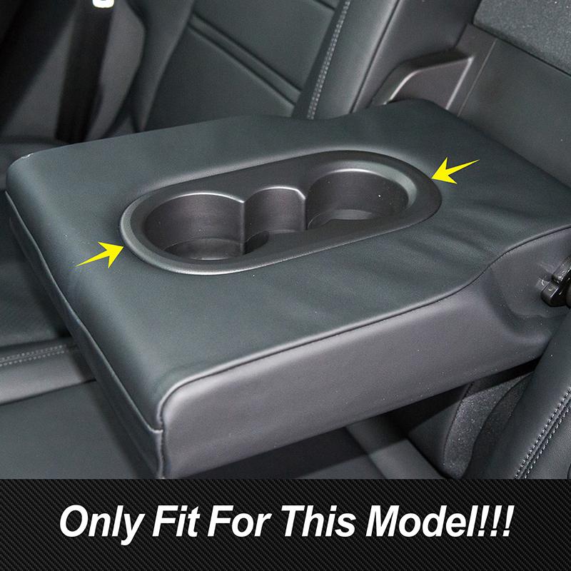 For Porsche Cayenne 2018- Car Rear Water Cup Holder Frame Carbon Fiber Pattern Trim Decoration Sticker Interior Accessories