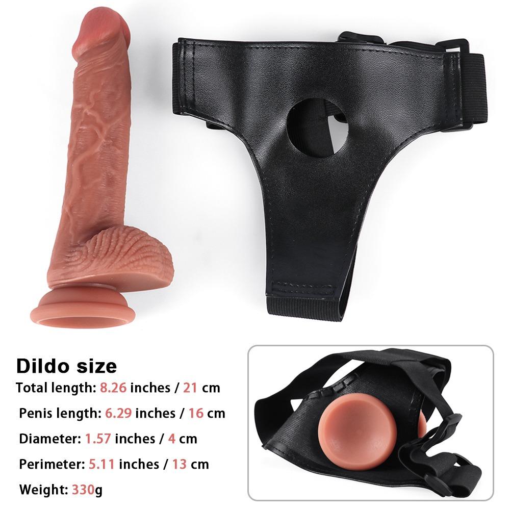 Dildos De Silicon Ultra Elastic Harness Belt Strap On Dildo for Lesbian Couple Realistic Penis for Woman Gode Sexo Adult Dick
