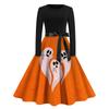 Halloween Dame Casual Mote Rund Hals Trykket Vintage Kjole