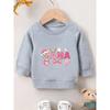 European sizes Christmas Simple  Letter Print Pattern, Soft and Comfortable Thin Round Neck Sweatshirt for Kids Aged 0-3 Years