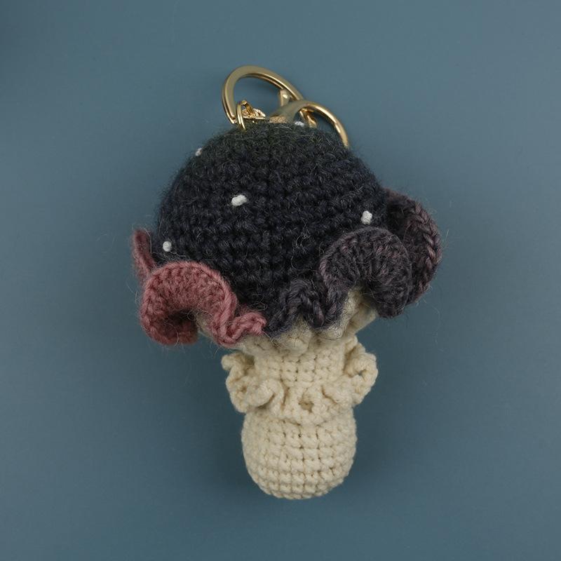 Einzigartige Pilz-Serie Häkel-Schlüsselanhänger Zufällige Farbverlauf-Farbe Pilz-Schlüsselanhänger Für Taschenanhänger Gestrickter Pilz-Schlüsselanhänger Individuell