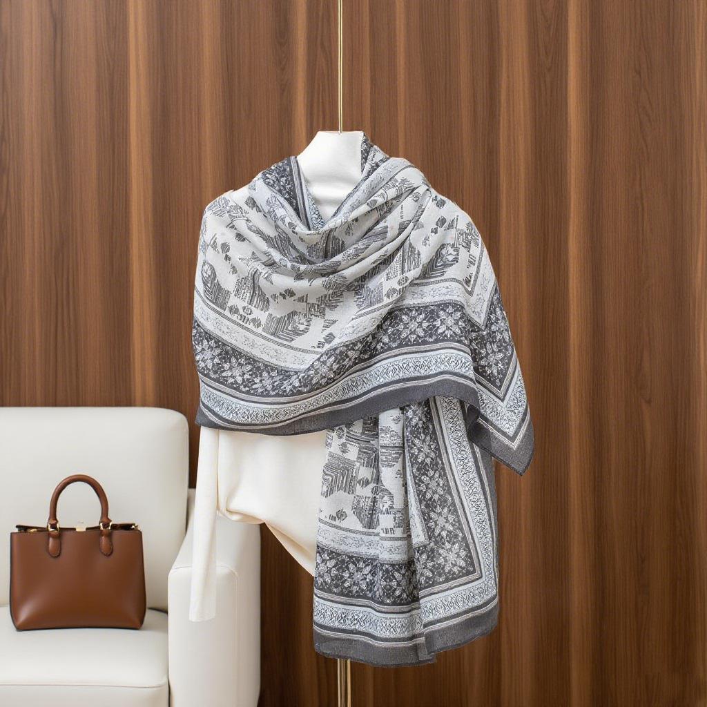 Women S Thin Summer Beach Shawl Fashion Versatile Printed Scarf