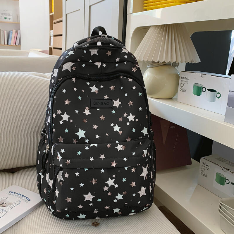 Five-pointed Star Backpack Large Capacity Printed Backpack Student Schoolbag