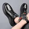 Cow Leather Soft Soles Casual Sneakers for Men Autumn Winter New Sports Board Shoes Male Solid Color Fashion Designer Shoes Man