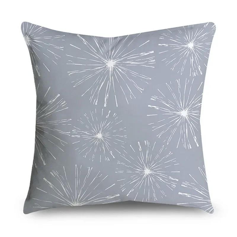 Gray Striped Geometric Double-Sided Printed Pillow Cover Short Plush Suitable Living Rooms Bedrooms Sofas Throw Cushion Cover