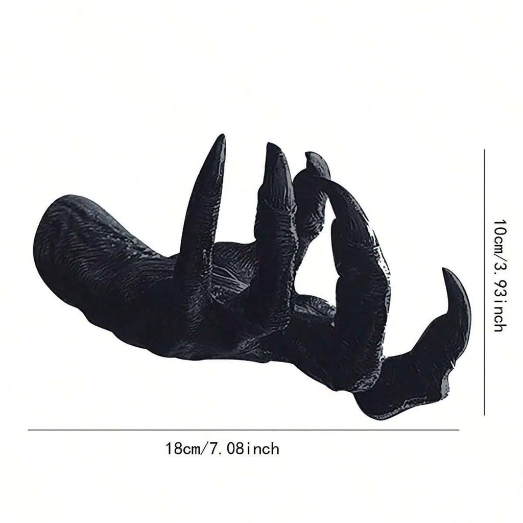 Halloween Gothic Witch Hand Statue Home Wall Keys Jewelry Hanger Resin Sculpture Halloween Party Decoration Horror Props DIY Art