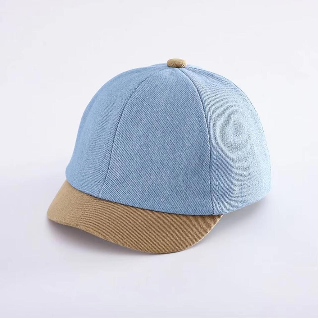 Baby Short Brim Duck Tongue Cap Patchwork Denim Infant Toddler Baseball Cap Summer Adjustable Kids Sun Visor Hat