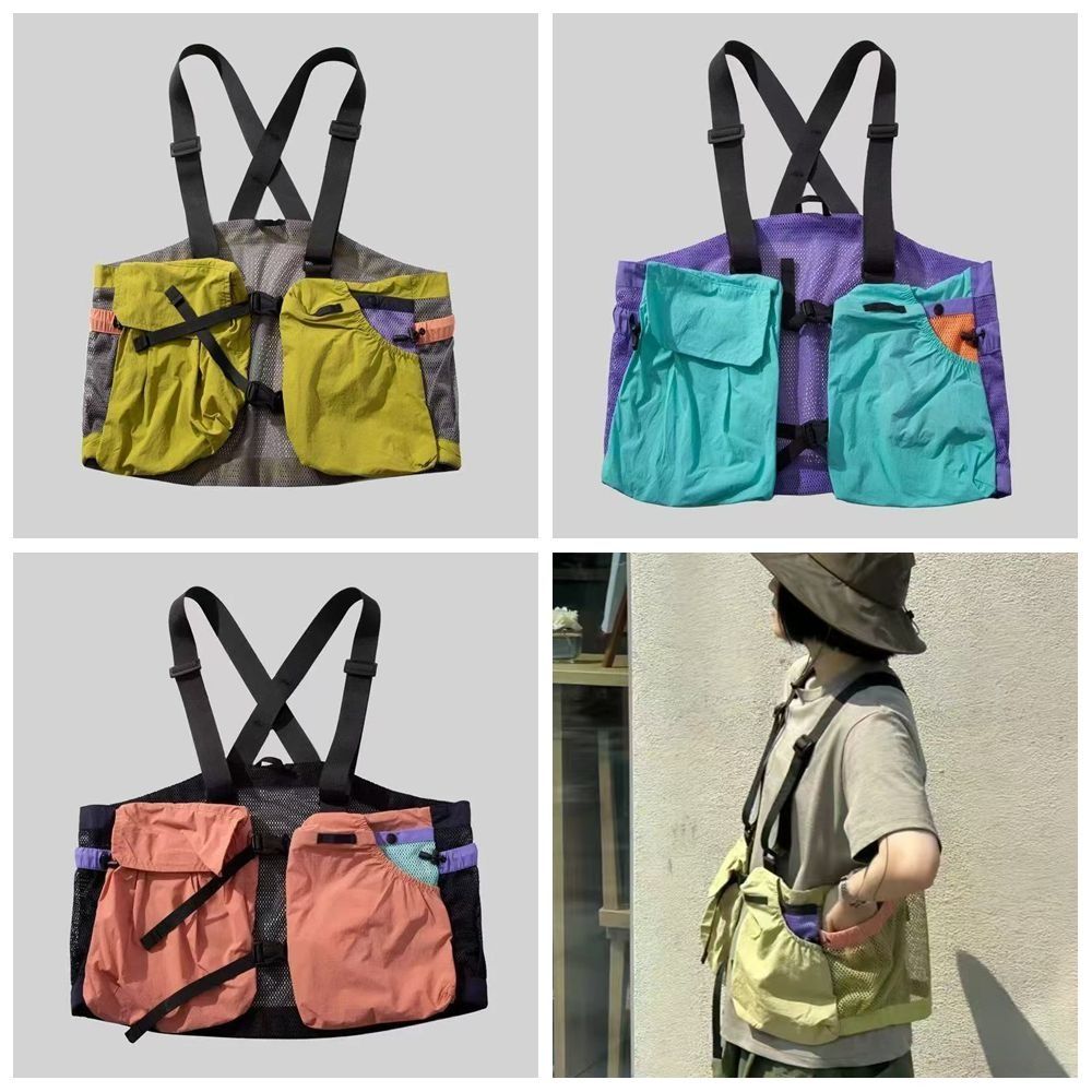 Mesh Material Multi Pocket Vest Multi Pocket Breathable Jacket Outdoor Vest  For Men For Women
