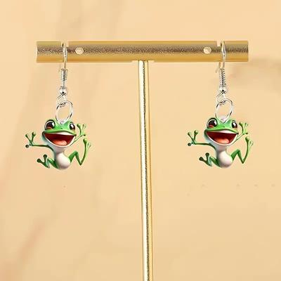 1pair  Funny Frog Shaped Dangle Earrings For Women, Suitable For Daily Wear And Celebrating Holidays