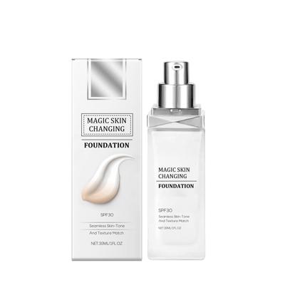 Colour Changing Foundation Perfect Color Changing Foundation Makeup Base Moisturizing Liquid Foundation For Women Girls Non-greasy Non-marking 30ml
