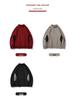 Retro Half-Zip Stand Collar Warm Hoodie - Heavyweight Velvet, Casual Solid Color Sports Top