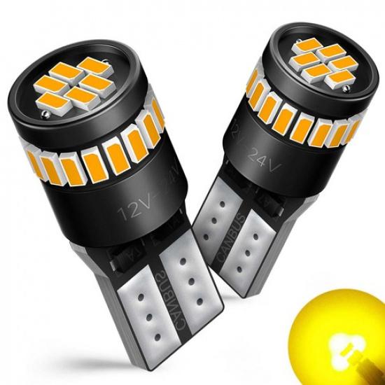

4pcs LED T10 194 168 W5W Side Marker Light Bulb Canbus Error Free Amber 24SMD EC