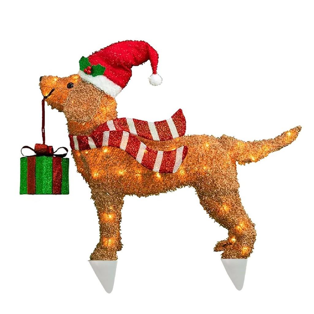Outside Christmas Decorations Light Up Animals Dog Santa Clausoutside Supplies