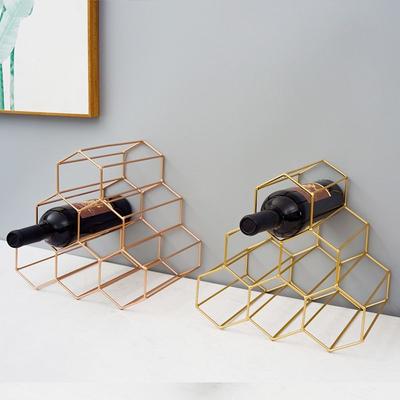 Iron Wine Rack Ins Living Room Wine Cabinet Display Rack Honeycomb Simple Bar Home Wine Rack