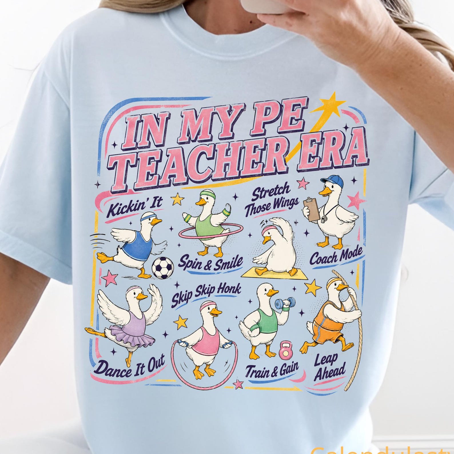 In My PE Teacher Era Shirt, Cute Goose PE Teacher Tee, Physical Education Gift, Physical Education Teacher Tee, Back To School Coach Tshirt L