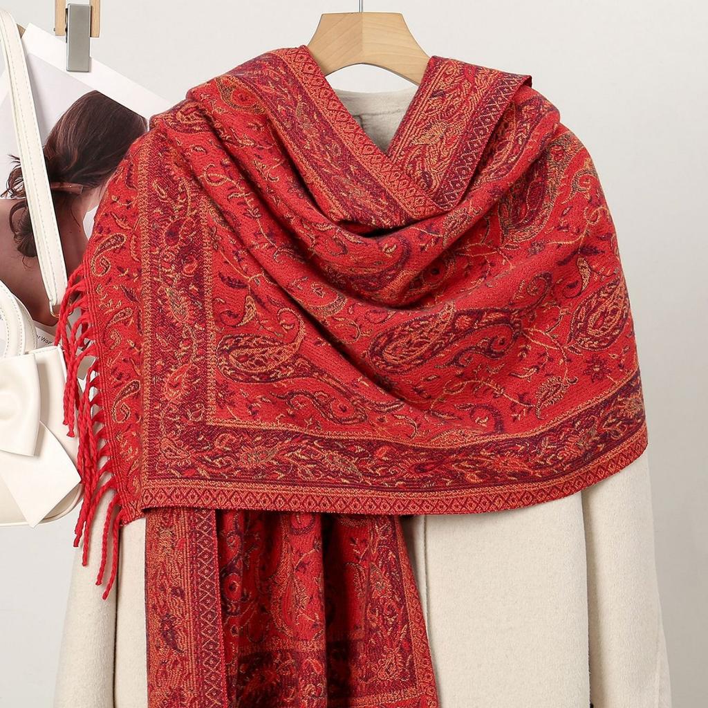 Bohemian Premium Versatile Scarf For Women Middle Eastern Jacquard Tassel Shawl For Women