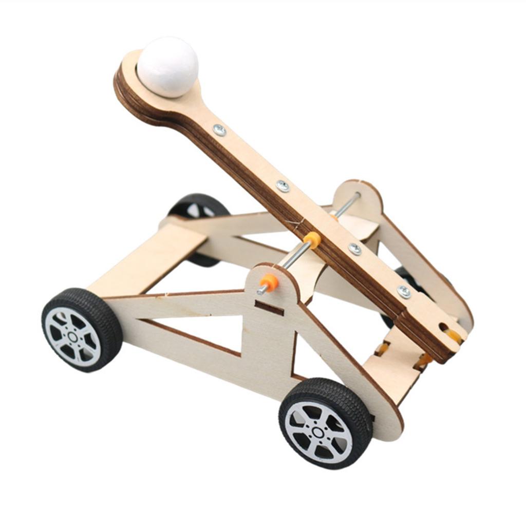 Family Interactive Wooden Catapult Educational Toy Set for Science Experiments and Creative Assembly Activities