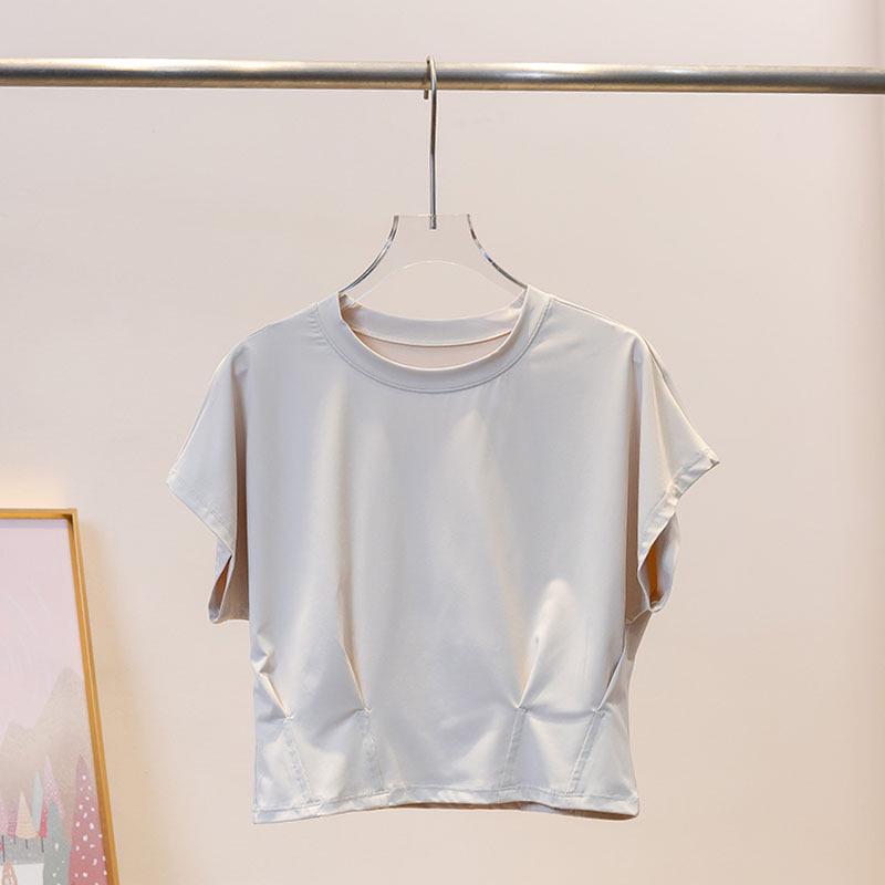 Women's Quick-Dry Yoga & Pilates Summer Top Fitness Sports Set with Round Neck