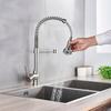 Kitchen Faucets Brush Brass Faucets for Kitchen Sink Single Lever Pull Out Spring Spout Mixers Tap Hot Cold Water Crane
