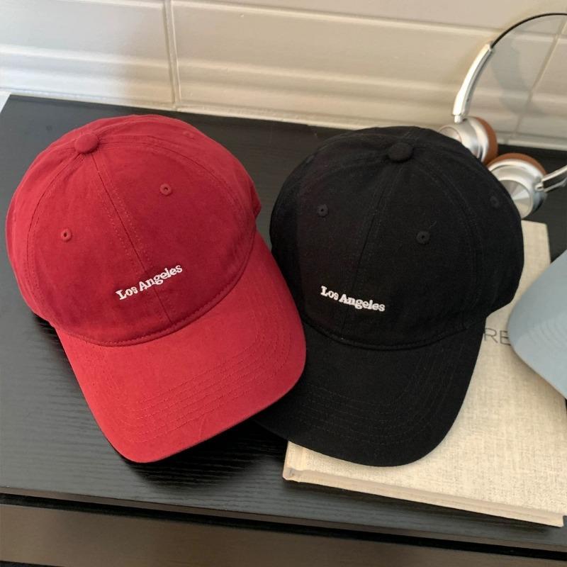 Spring and summer new face-showing small baseball cap women's simple and versatile embroidered wide-brimmed sunshade cap