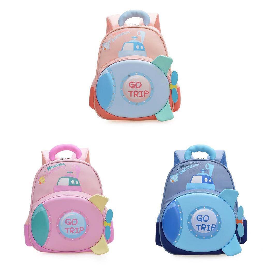 Preschool Childrens Cartoon Hard Shell Backpack With Air Cushion Straps For School