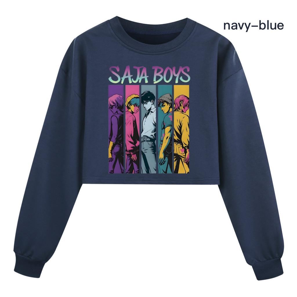Kids Girls Anime Cartoon POP Singer Super Star Mira Rumi Zoey Saja Boys Printed Casual Long Sleeves Round Neck Sweatshirt Top