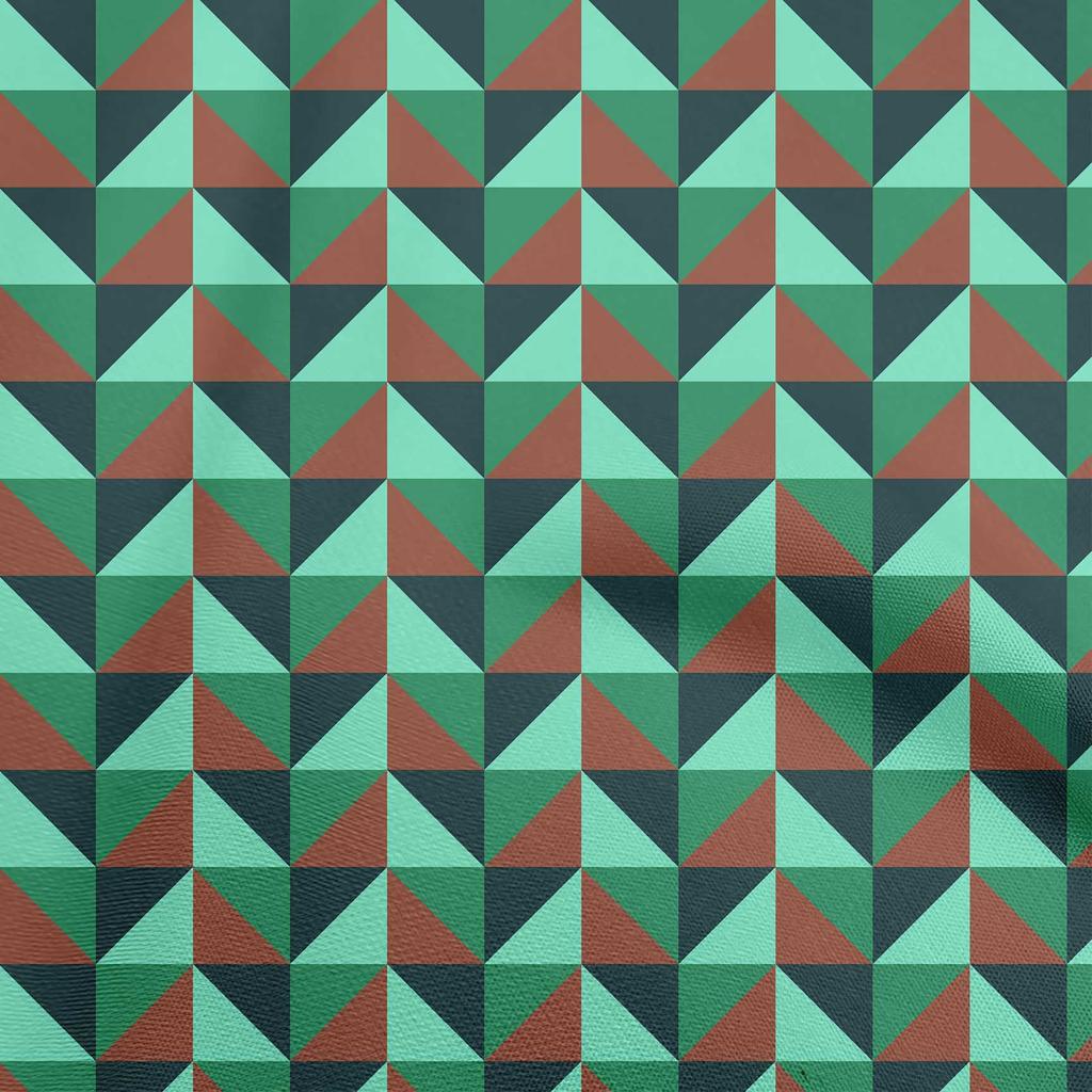 oneOone Cotton Flex Green Fabric Geometric  Sewing Material Print Fabric By The Yard 40 Inch