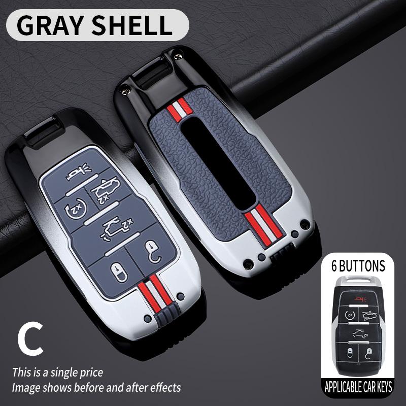 Zinc Alloy Car Key Case Remote Fobs Cover for Dodge RAM 1500 2500 3500 4500 5500 Pickup 2019 2020 2021 2022 Keychain Accessories
