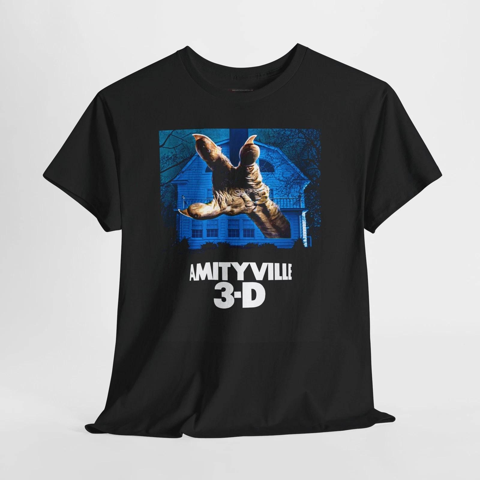 Amityville 3-D 1983 Retro Movie Poster Horror Unisex Graphic T-Shirt 4XL