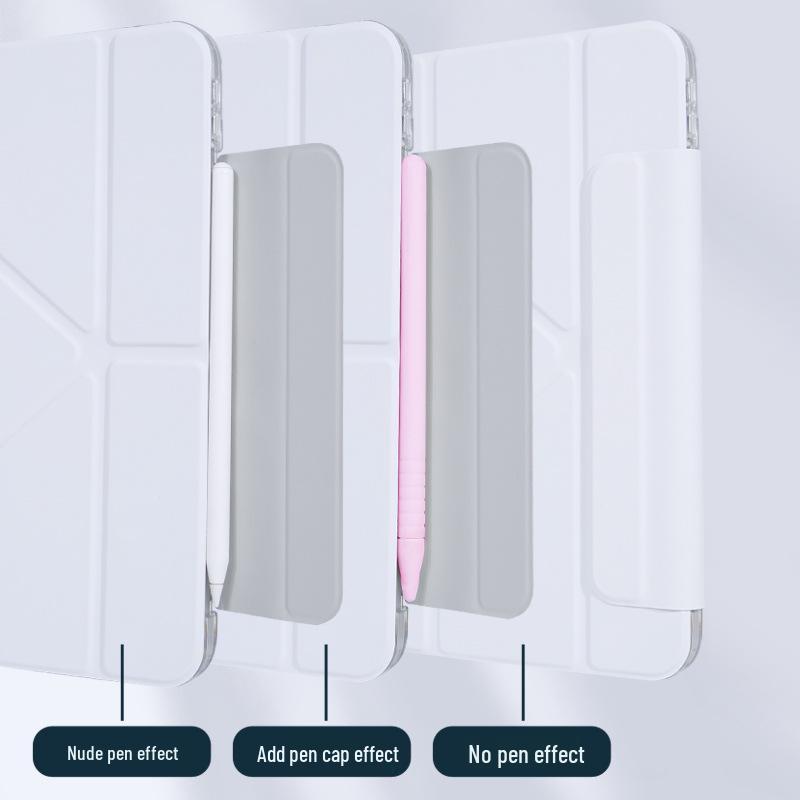 iPad Air 7 Protective Case with Pen Holder, Transparent Y-Fold, for Pro 11/12.9 & 10th Gen