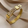 Greatera Stainless Steel Strap Men Bangle Fashion Adjustable Personality Knit Mesh Belt Bracelet For Couples Simple Jewelry