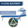 Folding Sun Lounger Set of 2 with Canopy, Reclining Sunbed with 4-Position Adjustable Backrest, 600D Oxford Cloth