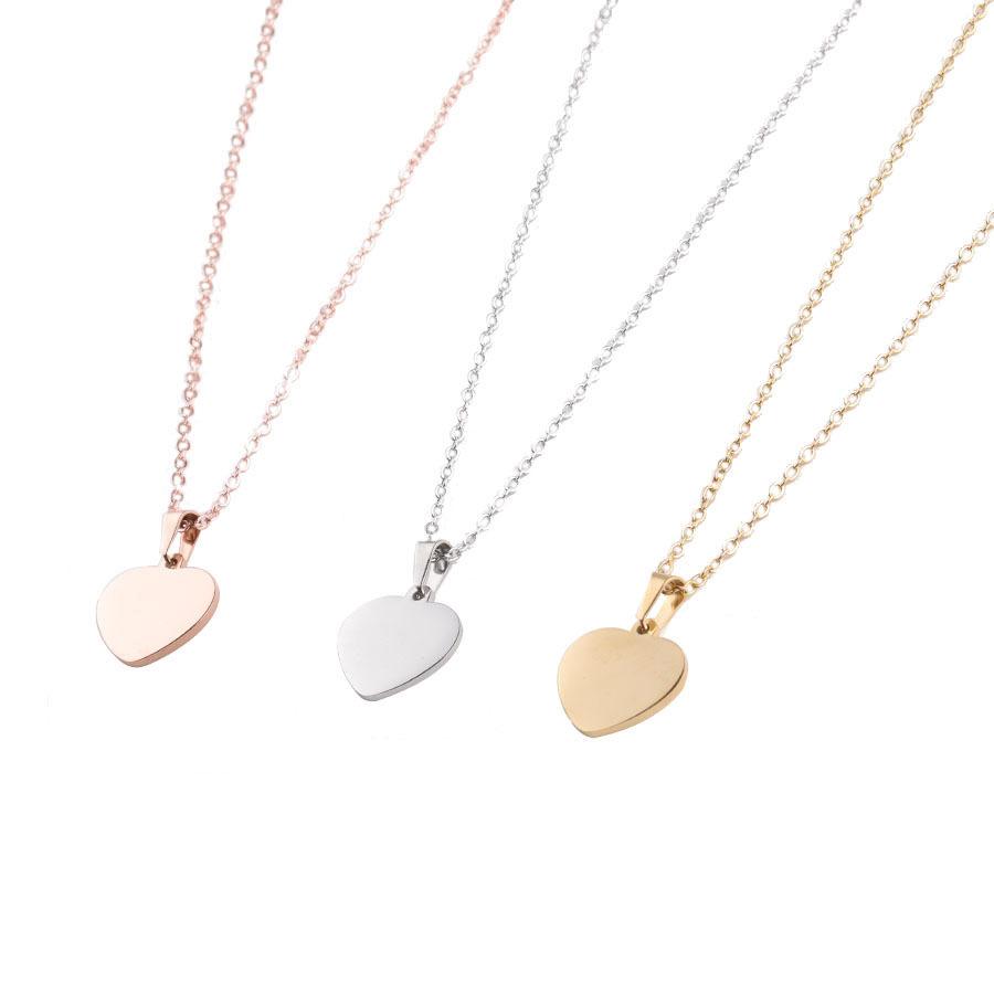 Pacote com 10 Peças Lote Colar Pingente Coração em Aço Inoxidável para Mulheres Acessório de Joia da Moda