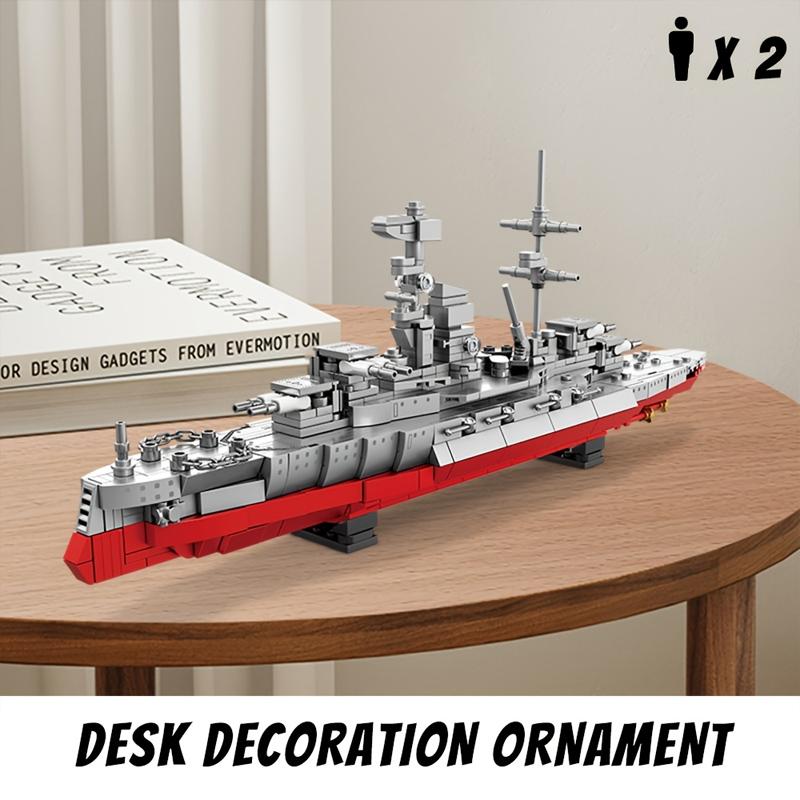 Military Series Revenge-class Battleship Model Building Block Set,Destroyer & Cruiser,DIY Decorative Collectible,Holiday Gift