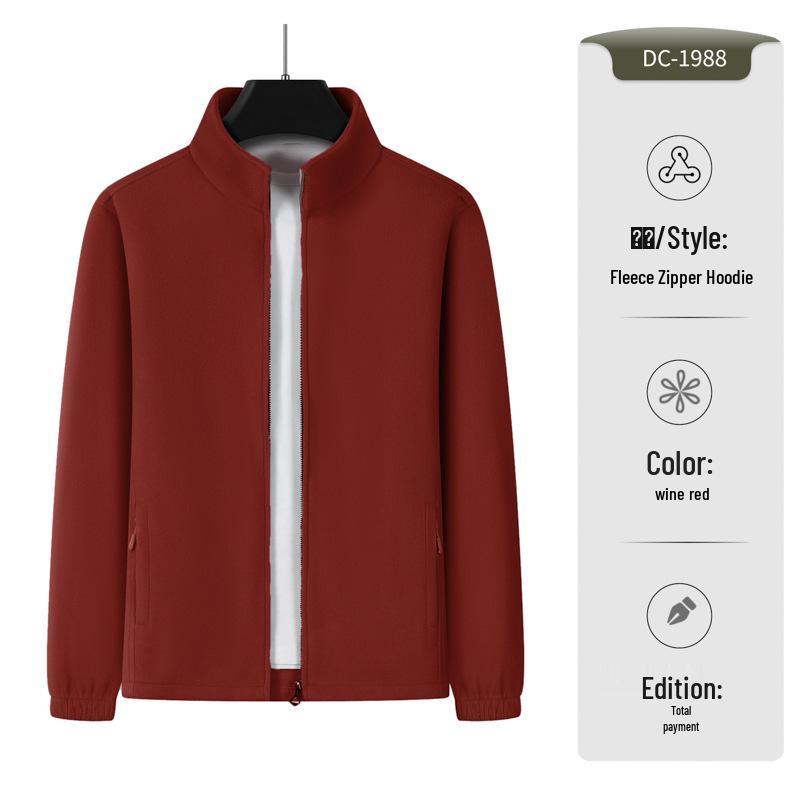 Customized Fleece Hoodie: Logo Print, Stand-up Collar, Thickened for Autumn Winter Wear S