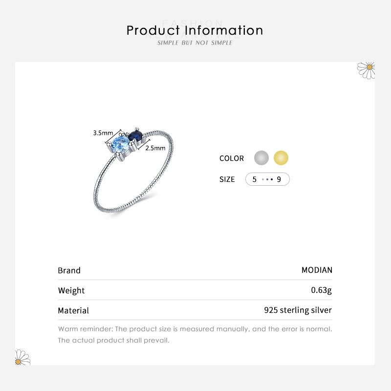 Modian 925 Sterling Silver Charm Crystal Twist Dazzling Finger Ring For Women Grils Party Fashion Stackable Fine Jewelry