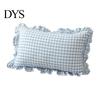 Quadratischer Schlafsofa-Deko-Rüschen-Kissenbezug, Baumwoll-Karomuster-Hülle mit Rüschenrand, 18x18 Unifarbene Kissen Zoll 20x12 Dekorative Hülle für