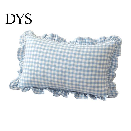 Quadratischer Schlafsofa-Deko-Rüschen-Kissenbezug, Baumwoll-Karomuster-Hülle mit Rüschenrand, 18x18 Unifarbene Kissen Zoll 20x12 Dekorative Hülle für
